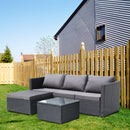 Gray Corner Garden Rattan Furniture Set