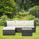 Gray Corner Garden Rattan Furniture Set
