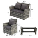 Gray Four-Piece Rattan Set Garden Rattan Furniture Set