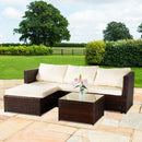 Beige Corner Garden Rattan Furniture Set