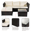 Black Corner Garden Rattan Furniture Set