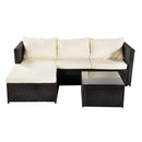 Black Corner Garden Rattan Furniture Set