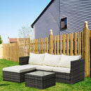 Gray Corner Garden Rattan Furniture Set